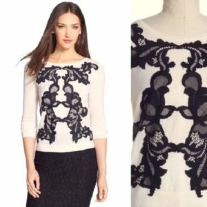Diane von Furstenberg Cream Shara Lace Ove…